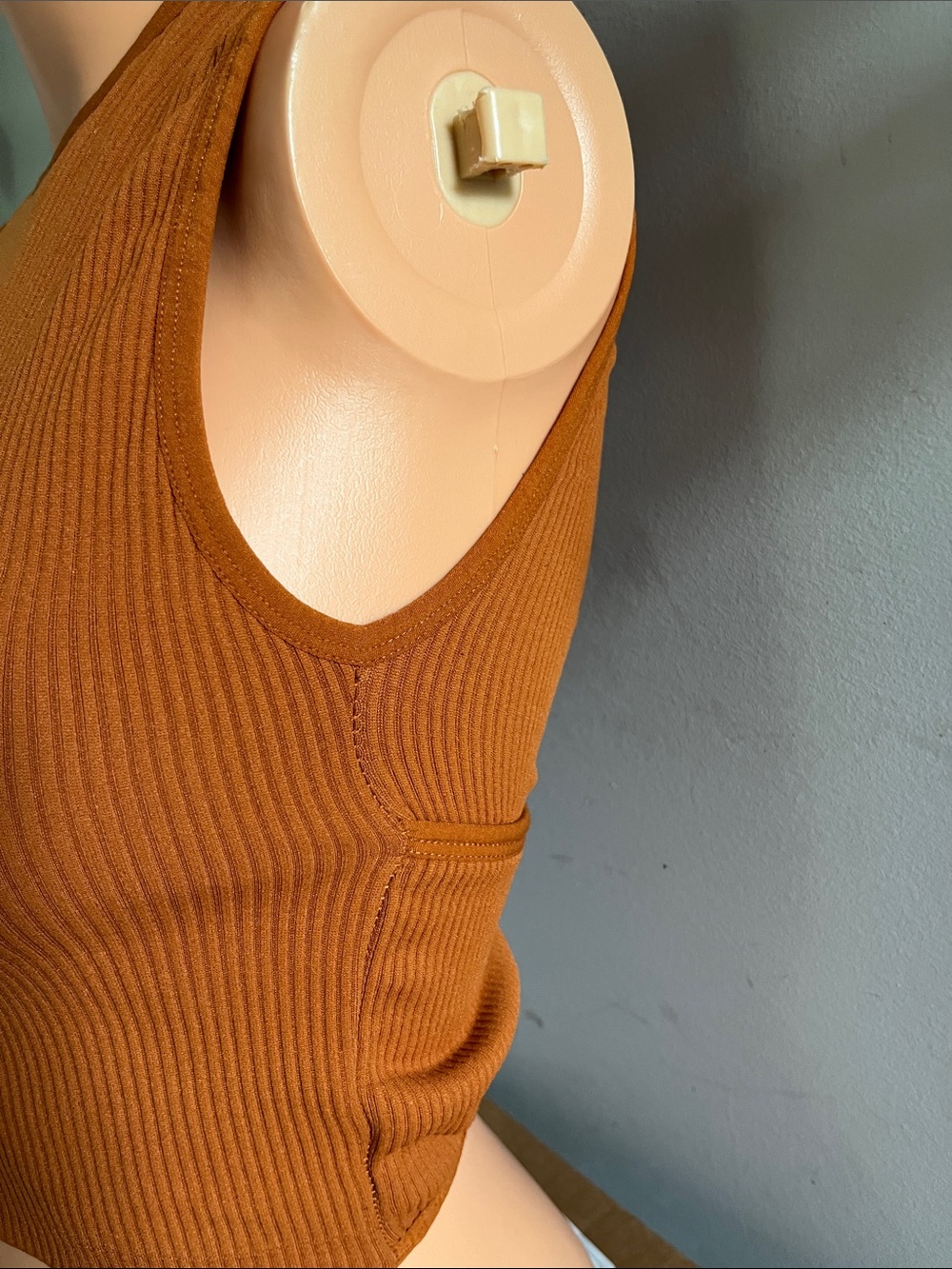 Spiritual Gangster Ribbed Open-Back Crop Top - Rust - Picture 4 of 6